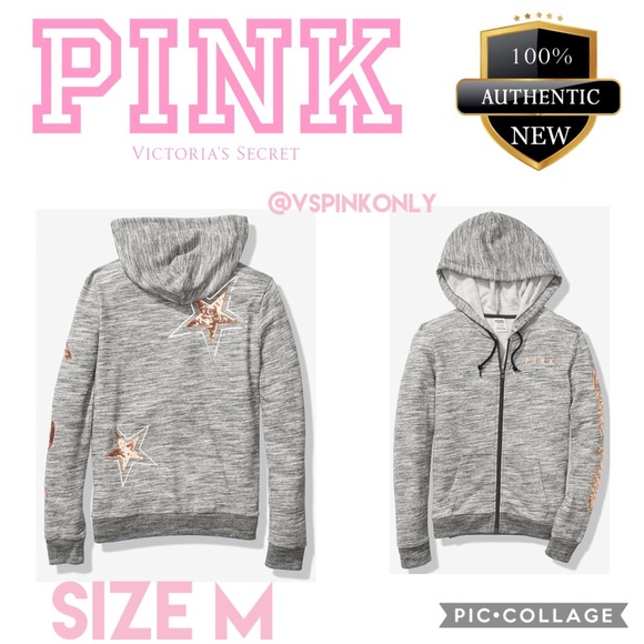 PINK Victoria's Secret Tops - ‼️Sold out‼️VS PINK BLING PERFECT FULL-ZIP /Size M